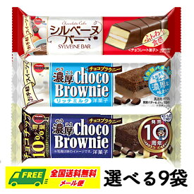 ブルボン お手軽スイーツバー 濃厚チョコブラウニー シルベーヌ 選べる9本セット チョコレートケーキ お菓子 メール便