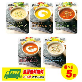 ハチ食品 スープセレクト 選べる5袋 送料無料 自宅療養 長期保存 メール便 代引・配達日時指定不可