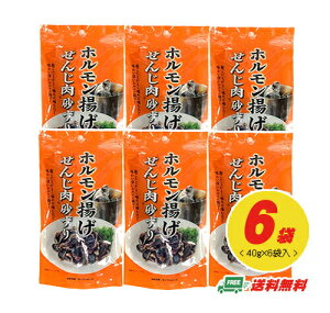 広島 ホルモン揚げ せんじ肉(せんじがら)砂ずり 40g×6袋 メール便(代引・日時指定不可)