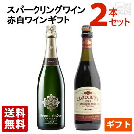 【送料無料】赤白 スパークリングワイン 飲み比べ2本セット 750ml 泡 発泡 ギフトボックス