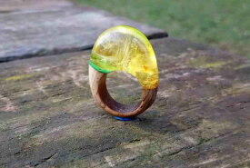 匠の技！天然木レジンの逸品アクセサリー「指輪リング」希望のリングサイズで製作！色違い製作もOK！