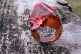 匠の技！天然木レジンの逸品アクセサリー「指輪リング」希望のリングサイズで製作！色違い製作もOK！