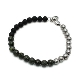 アルマーニエクスチェンジ ARMANI EXCHANGE(A/X) ブレスレット AXG0141040 メンズ アクセサリー ステンレス シルバー+ブラック+グリーン