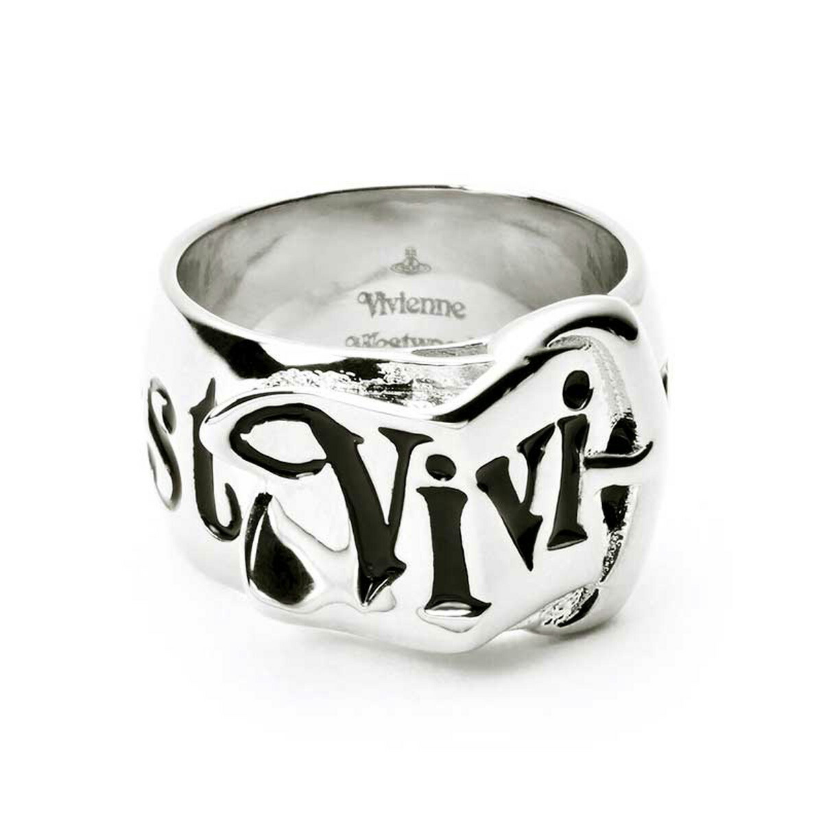 ヴィヴィアンウエストウッド Vivienne Westwood 指輪 SR001/1 BELT RING ベルト リング レディース メンズ  SILVER シルバー＋ブラック XXS XS S M L XL | Salada Bowl-おしゃれブランド通販