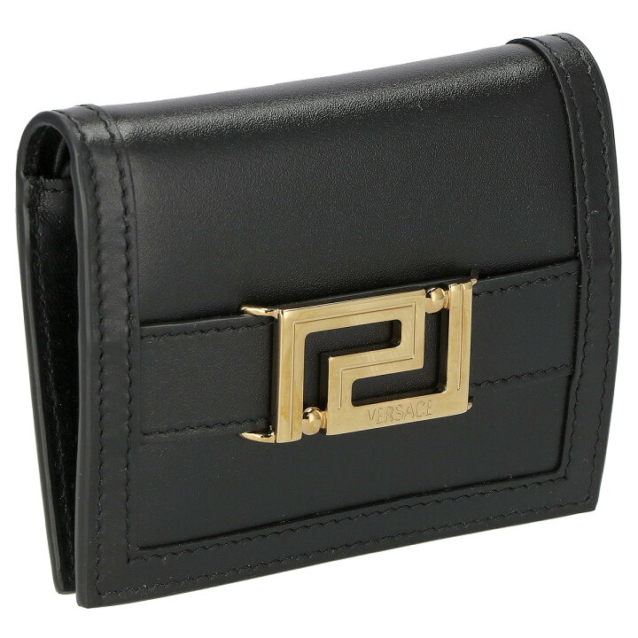 VERSACE◇2つ折り財布/レザー/BLK/無地/メンズ/1008832 （【楽天市場 