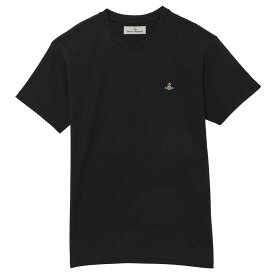 ヴィヴィアンウエストウッド Vivienne Westwood Tシャツ 半袖 クルーネック オーブ刺繍 3G010013 J001M N401 MULTICOLOR ORB CLASSIC メンズ レディース ユニセックス ブラック