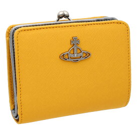 ヴィヴィアンウエストウッド Vivienne Westwood 財布 二つ折り財布 折りたたみ財布 小銭入れ付き 51010020 E401 SAFFIANO サフィアーノ レディース イエロー系 本革 レザー
