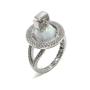 ヴィヴィアンウエストウッド Vivienne Westwood リング 指輪 オーブ アクセサリー シルバー925 6404017K-01P475 EABHA RING メンズ レディース ユニセックス プラチナ+ブルーグレー S