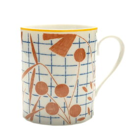 エルメス 食器 マグ HERMES 43131 MUG A WALK IN THE NIGEL PEAKE ウォーク イン ザ ガーデン マグカップ 単品 オレンジ＋ブルー＋イエロー系マルチ