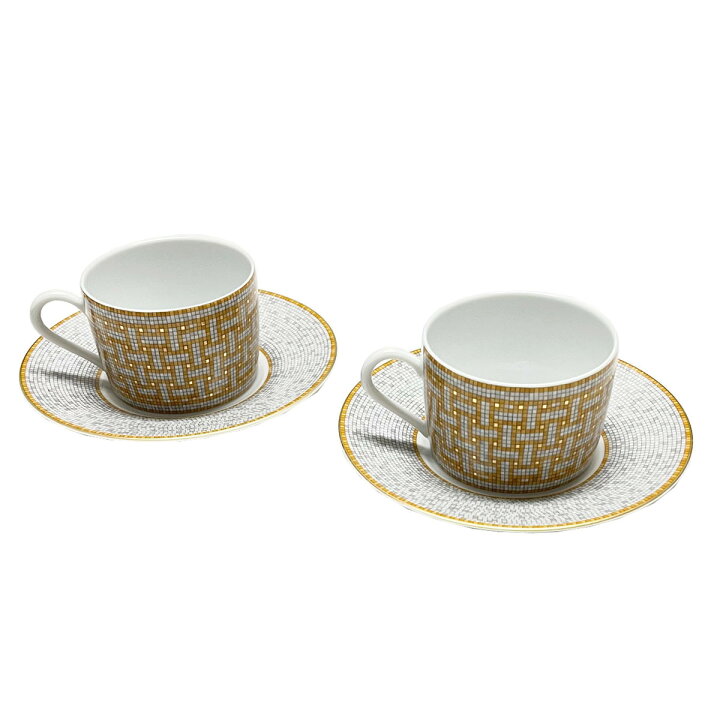 楽天市場】エルメス 食器 ペア HERMES 026016P MOSAIQUE AU 24 OR 
