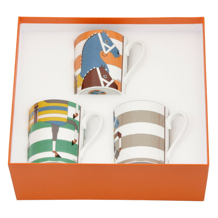 楽天市場】エルメス 食器 マグ セット HERMES 051432P No.1.2.3 3PC 