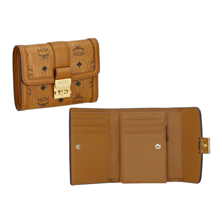 エムシーエム MCM 三つ折り財布 ロゴ コンパクト MYSBAPA01 ブラック 