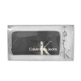 カルバンクラインジーンズ Calvin Klein Jeans CK 財布 長財布+キーリングセット ラウンドファスナー キーホルダー K60K608978 BDS BLACK ブラック