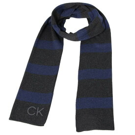 カルバンクライン Calvin Klein(CK) マフラー CK200007 015 服飾雑貨 ブランドマフラー ボーダー メンズ Gray グレー+ブルー系