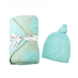 カシウエア KASHWERE ベビーブランケット ビーニー セット BBCH-BCP03 333 BABY BLANKET STAR W/ CAP おくるみ 帽子 MINT/AQUA ライトブルー系