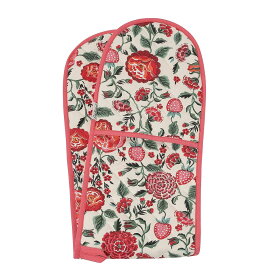 キャスキッドソン Cath Kidston オーブンミット 1043631 106288818327102 DOUBLE OVEN GLOVE ダブル オーブン グローブ CREAM/PINK＋STRAWBERRY GARDEN ピンク系＋いちご＋花柄