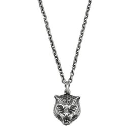 グッチ GUCCI ネックレス 433608 J8400 NECKLACE WITH FELINE HEAD フィーライン キャット ヘッド シルバー ペンダント