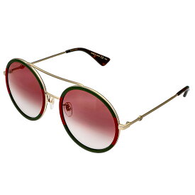 グッチ GUCCI サングラス GG0061S 010 ラウンド型 レディース ゴールド＋レッド＋グリーン＋ブラウングラディエント