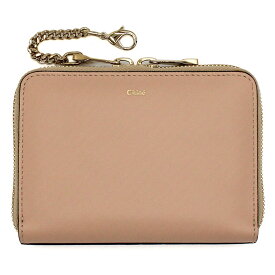 Chloe クロエ 3P0272 882 B9X PORTEFEUILLE 財布 二つ折り財布 折りたたみ財布 小銭入れ付き ラウンドファスナー ウォレット レディース 本革 レザー ブラッシュヌード+ヘーゼルブラウン