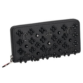 クリスチャンルブタン Christian Louboutin 財布 長財布 ラウンドファスナー長財布 小銭入れ付き 3175224 B253 PANETTONE WALLET レディース ブラック+レッド系 スタッズ 本革 レザー