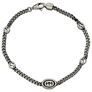 �O�b�` GUCCI �A�N�Z�T���[ �`�F�[���u���X���b�g �C���^�[���b�L���OG 678657 J8410 8191 �V���o�[ 925 �����Y �V���o�[+�u���b�N