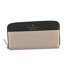 ケイトスペード kate spade NEW YORK アウトレット 財布 長財布 ラウンドファスナー長財布 WLR00120 129 ブラック+ベージュ系