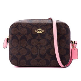 コーチファクトリー COACH FACTORY コーチアウトレット COACH OUTLET バッグ ショルダーバッグ 斜め掛けバッグ ポシェット 91677 IMRSH シグネチャー ロゴ ブラウン+ピンク