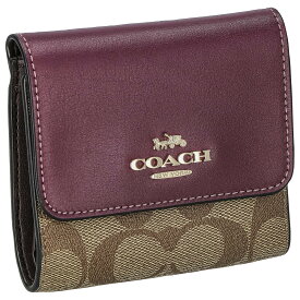 コーチ ファクトリー COACH FACTORY アウトレット 財布 三つ折り財布 ミニ財布 CE930 IMRSF SIGNATURE SMALL レディース カーキ系+パープル系