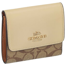 コーチ ファクトリー COACH FACTORY アウトレット 財布 三つ折り財布 ミニ財布 CE930 IMV1X SIGNATURE SMALL レディース カーキ+アイボリー系