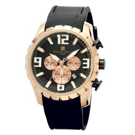 サルバトーレマーラ Salavatore Marra 腕時計 SM22111 PGBKBK クロノグラフ マルチファンクション クオーツ メンズ腕時計 ラバーベルト アナログ表示 10気圧防水 紳士用 時計