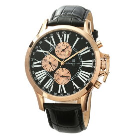 サルバトーレマーラ Salavatore Marra 腕時計 SM23101 PGBK マルチファンクション クオーツ メンズ腕時計 レザーベルト アナログ表示 3気圧防水 紳士用 時計