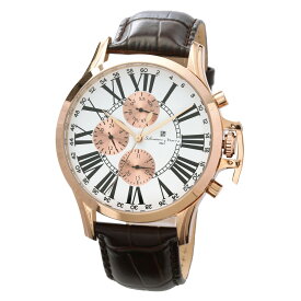 サルバトーレマーラ Salavatore Marra 腕時計 SM23101 PGWH マルチファンクション クオーツ メンズ腕時計 レザーベルト アナログ表示 3気圧防水 紳士用 時計