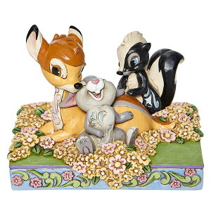 【早い者勝ち!限界価格】ジム ショア Jim Shore ディズニー トラディション Disney Traditions バンビ&とんすけ&フラワー 6008318 マルチカラー 置物 インテリア 木彫り調フィギュア