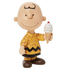 ジムショア Jim Shore チャーリーブラウン アイスクリーム ミニ 置物 フィギュア 人形 6011957 ピーナッツ Peanuts スヌーピー インテリア