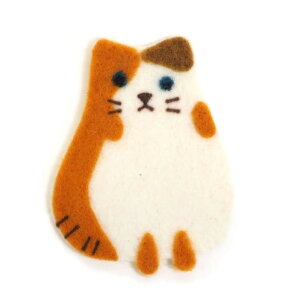 ジーティーエス GTS コースター フェルトコースター 三毛猫 B10816 単品 1枚 動物 アニマル ネコ ホワイト系マルチ