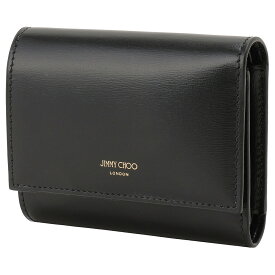 ジミーチュウ JIMMY CHOO 財布 三つ折り財布 折りたたみ財布 小銭入れ付き マリンダ bwjm00234l MARINDA TAZ BLACK LIGHT GOLD レディース ブラック