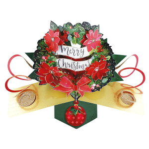 セカンドネイチャー SECOND NATURE ポップアップカード クリスマスカード リース XPOP056 クリスマス リース 3D メッセージカード イベント おしゃれ かわいい 海外 3D メッセージカード 季節行事