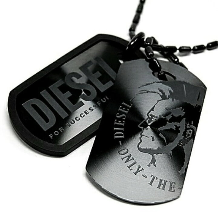 楽天市場】ディーゼル DIESEL ネックレス ブラック ダブルプレート 