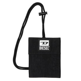 ディーゼル DIESEL 二つ折り財布 X08102 P3383 T8013 HIRESH FD ナイロン ウォレット ネックストラップ付き 三つ折り 財布 メンズ ブラック