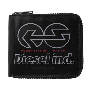 ディーゼル DIESEL 二つ折り財布 X08996 P4635 T8013 HIRESH XS ZIPPI 小銭入れ付き ラウンドファスナー 二つ折り 財布 メンズ ブラック