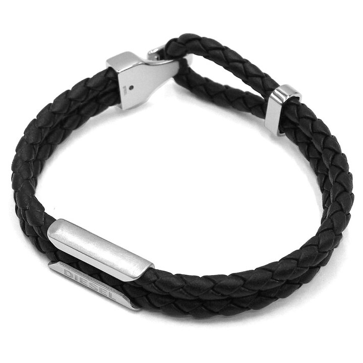 DIESEL ディーゼル ロゴ レザー ブレスレット ターコイズブルー