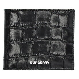 バーバリー BURBERRY 財布 二つ折り財布 折りたたみ財布 小銭入れなし 8059373 A1189 メンズ レディース ブラック 本革 レザー