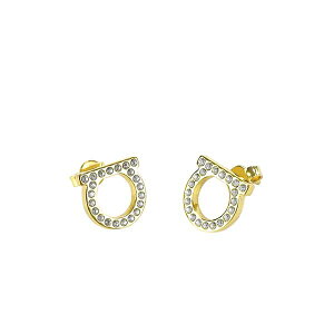 Tog[ tFK Salvatore Ferragamo sAX ANZT[ 760122 696573 STUD STRAS12 CRYSTAL+OROGLUC S[h+NA