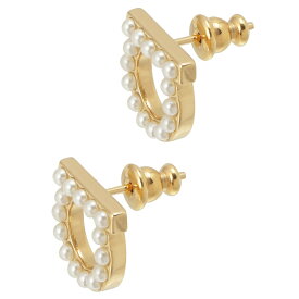 サルバトーレ フェラガモ Salvatore Ferragamo ピアス アクセサリー 760125 696581 STUD PEARLS ガンチーニ CREAM+OROGIO ゴールド+ホワイト