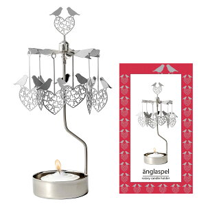 プルートプロダクト PLUTOPRODUKTER ロータリーキャンドルホルダー an407 シルバー ハート 鳥