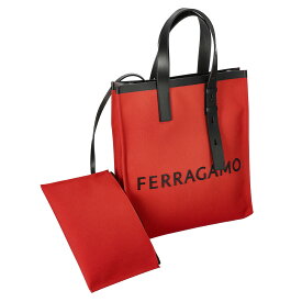 フェラガモ Ferragamo バッグ トートバッグ ポーチ付き 241297 764871 レディース レッド系+ブラック