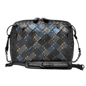 ボッテガヴェネタ BOTTEGA VENETA ショルダーバッグ 549828 VA260 6038 INTRECCIATO イントレチャート クロスボディバッグ 斜めがけバッグ QUETSCHE MULTI グレー+ブルー+ブラック系マルチ