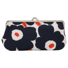 マリメッコ marimekko がま口 ポーチ マルチケース SILMALASI KUKKARO シルマラシ クッカロ 047821 153 bpmm00478l Mini Unikko ホワイト+ネイビー系 北欧