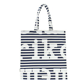 マリメッコ marimekko バッグ トートバッグ サブバッグ 091176 150 HUOPAKELTANO フーパカルタノ TASARAITA LOGO オフホワイト+ダークブルー系