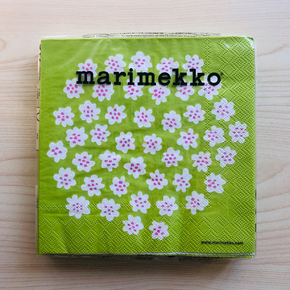 マリメッコ marimekko ペーパーナプキン 紙ナプキン ランチサイズ 20枚 575729 PUKETTI プケッティ light green 花柄 ライトグリーン